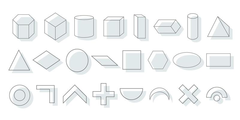 Simple geometric shapes, modern symbols