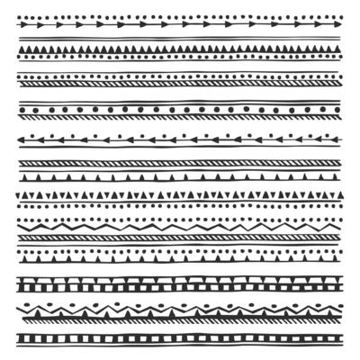 Hand drawn line borders, tribal dividers