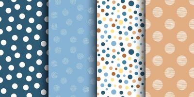 A set of polka dot patterns. Beautiful retro patterns. Seamless textures vector