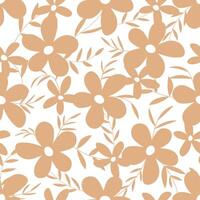 A beautiful pattern featuring brown flowers set against a white background vector