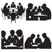 Abstract Silhouette of group study vector