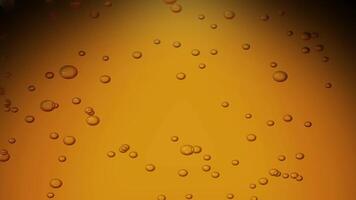 Beautiful Beer Bubbles Rising Up. Loopable 3d Animation of Sparkling Water on Yellow Background. HD 1080. video