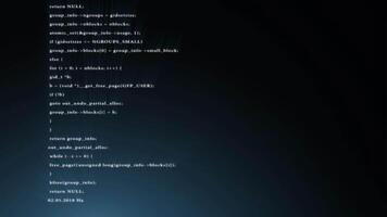 Hacker computer screen with program code video