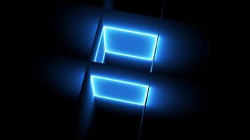 astratto animazione di rotazione di raggiante cubo design video