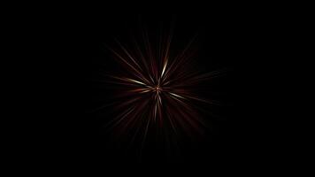 Loop center gold red star aimation on black abstract background video
