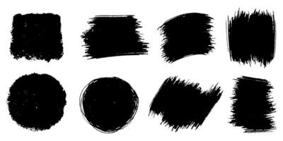 Collection of paint brush stroke, ink splatter, grunge line and artistic design elements. vector