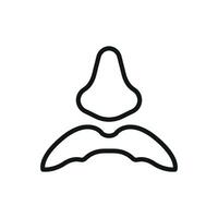 Pixel art mustache icon offers a retro 8-bit look for gaming-themed pranks vector