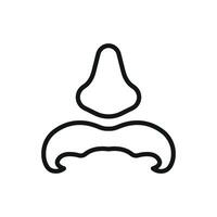 Wavy mustache icon highlights fun, quirky expressions, and lighthearted pranks vector