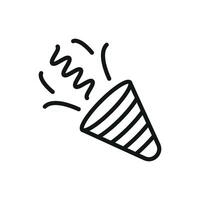 Confetti explosion icon highlights excitement, party vibes, and joyful prank reveals. vector