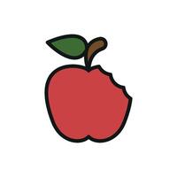 Red apple icon represents vitality, balanced diet, and natural well-being for health-related themes. vector