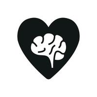 Brain and heart with medical cross icon signifies healthcare, therapy, and self-improvement. vector