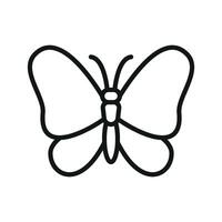 Line art butterfly icon features elegance, sophistication, and minimal design for contemporary visuals. vector