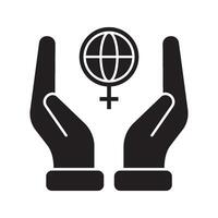 world women's day icon solid style . For your website, logo, app, UI design. illustration, isolated on white background vector