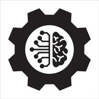 brain gear icon,machine design, modern style, editable eps 10. For your website, logo, app, UI design. illustration, isolated on white background. vector
