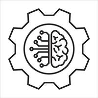 Circuit board with gear icon,Smart AI Cogwheel engineering technology concept,Digital technology. illustrationFor your website,logo,app, UI design. vector