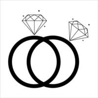 Wedding ring icons in tree different stroke sizes.For your website, logo, app, UI design. illustration, isolated on white background. vector