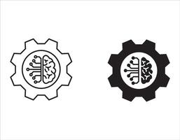Circuit board with gear icon.mart AI Cogwheel engineering technology concept,Digital technology. illustrationFor your website,logo,app, UI design. vector