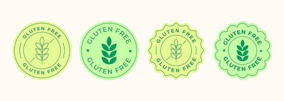 Gluten free signs collection in flat style. Gluten free labels and badges for food products. illustration vector
