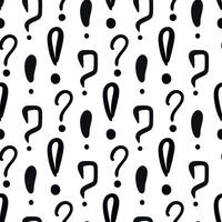 Question and exclamation marks seamless pattern vector
