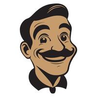 a cartoon man with a mustache and mustache vector
