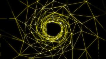 a yellow and black abstract tunnel pattern with lines video