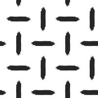 Grunge seamless pattern with thick rough brush strokes. Hand drawn abstract geometric background. seamless banner design with straight short brush strokes. Messy black paint texture. vector