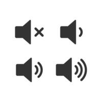 Speaker volume icon set isolated flat style. vector