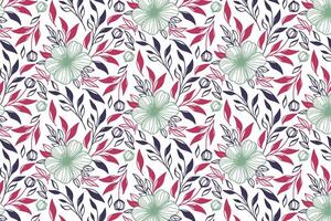 seamless abstract flower and leaf line drawing pattern for contemporary textile, apparel, and wallpaper use vector