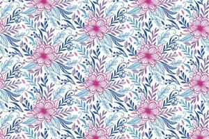 doodle style one line seamless flower pattern for fashionable home textile products and fabric applications vector