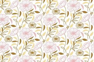 seamless sketch pattern featuring continuous floral line drawings for stylish home and apparel use vector