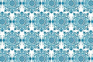 artistic seamless blue ornamental pattern with delicate floral elements for stylish wrapping and decorative fabrics vector