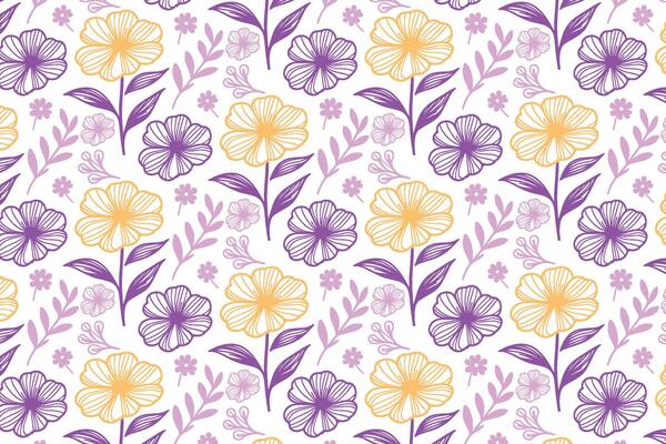 hand drawn one line floral pattern for stylish wrapping paper and minimalist kitchen wear fabrics