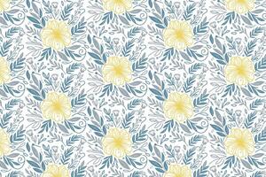 one line floral art seamless design for decorative wallpaper textures and stylish textile patterns vector