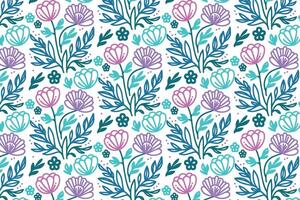 outline floral pattern with continuous line rose motifs for soft textile fabric and seamless decor elements vector