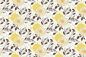 hand drawn minimal floral pattern in continuous line style for home textiles and stylish wallpaper vector
