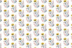 botanical garden seamless pattern with tile layout of flower bunches and leaves for textile and gift wrap applications vector