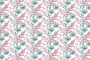 rose and cotton flower continuous sketch seamless pattern for pillow covers and artistic table top designs vector