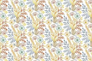 minimal hand drawn one line flower pattern for eco-styled pillow cases and bedsheet fabric prints vector