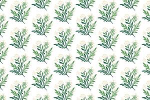 seamless flower pattern with plant bunches and organic stems drawn in botanical style for wrapping and card design vector
