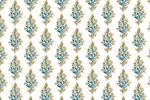 botanical surface pattern with artistic floral drawings and stylized leaf elements in a seamless tile format for textile and fabric vector