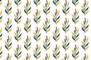 seamless botanical background pattern with garden blossoms and leafy decorations for wallpaper, surface art, and textile fabric vector