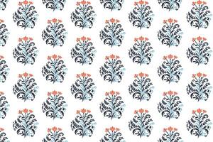 seamless floral tile pattern with sketch-style flower bunches and nature-inspired leaves for print design and wallpaper vector