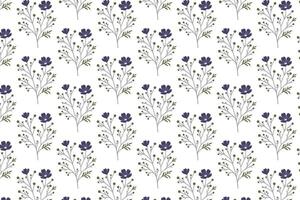artistic seamless floral surface design with botanical texture, blooming stems, and leaf details for cards and fabric vector