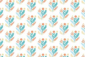 floral surface pattern with seamless arrangement of garden field flowers and decorative leaf clusters vector