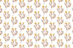 hand drawn floral seamless pattern with decorative botanical bunches and spring foliage for stylish fabric and wrapping vector