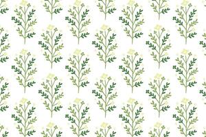 decorative seamless floral bunch pattern with spring-inspired botanical leaf motifs and blooming stems vector