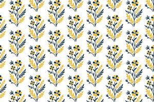 spring floral pattern in seamless layout with decorative stems and nature foliage for garden themed textile surfaces vector