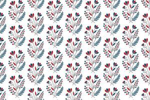 seamless botanical design with blooming florals and stylized foliage for wrapping paper and fashionable textile print vector