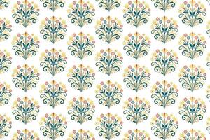 ornamental field flower pattern in seamless tile layout with botanical texture, perfect for wrapping and fabric printing vector