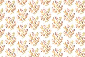 natural seamless floral layout with botanical leaf bunches and flower clusters in a graphic style for textile use vector